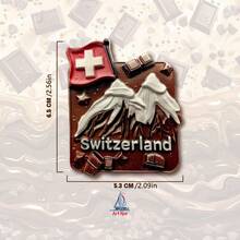 1 pieza Imán de nevera con Hito de Suiza, Chocolate suizo 3D de resina, Tren alpino y Chalé de montaña, Recuerdo de Berna, Decoración de hogar y oficina, Regalo