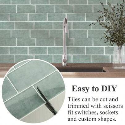 WoStick Waterproof Brick Texture 3D Wall Panels, Removable Self-Adhesive Wall Tile Stickers, Suitable For Kitchen Backsplash, Bathroom, Holiday Decor, Stickers, Wall Decals, Vinyl Wallpaper, Home Decor, Spring Decorations, Home Makeover, Rama Decorative Stickers, Birthday & Graduation Gifts