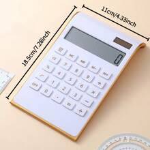 太阳能双电源薄金框台式计算器，礼品计算器 - 彩色 - 查看 2