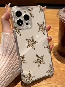 星空元素 TPU 时尚手机壳 1 件装，豹纹星空图案全包覆式 TPU 防震手机壳，兼容 16、15、14、13、12、11 Pro Max，防水防摔防刮，春季生日礼物 - 彩色 - 查看 2