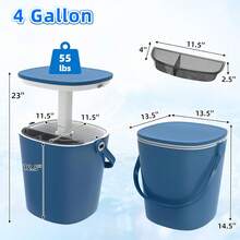 Mesa de bar enfriadora de hielo para patio, mesa lateral multifuncional para exteriores de 15 latas en negro con bandeja para aperitivos, abridor de botellas oculto y sujetadores de alimentos, ligera para uso en interiores/patio, campamento, borde de la piscina, fiesta - Azul - Ver 6