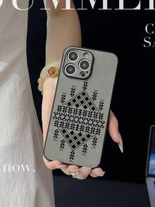 1pc Pattern Design High-Quality Soft Protective Phone Case, Smooth Texture Full Coverage Dust-Proof Compatible With IPhone 13/16/15/14/13/12/11/Pro/ProMax/X/XR/XS/7/8/PLUS, /Redmi/OPPO/Vivo - Light Grey - View 4