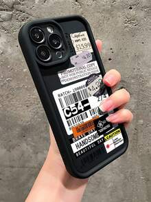 1pc Barcode & Tag Icon Thick Anti-Drop Phone Case Compatible With Apple 11 12 13 14 11 Pro Max 12 Pro Max 13 Pro Max 14 Pro Max XR 15 15 Pro 15 Pro Max 16 16 Plus 16 Pro Max, Fashionable