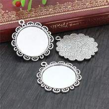 4pcs 25mm Inner Size Multi-Styles Pendant Cabochons Blank Base Setting Bezel Tray DIY Jewelry Making Accessories Findings For Necklace Keychains - Pendant Blank Base Setting - View 17