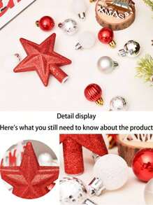 30 件/盒圣诞球树顶装饰星形礼品套装 - 彩色防碎塑料装饰球，适用于圣诞树装饰、节日派对和婚礼装饰、圣诞节、生日礼物