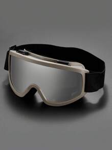 新款一体式大框黄色镜片夜视滑雪镜，加厚防风，适用于单/双板户外运动骑行徒步登山广视野防护眼镜滑雪雪地防风