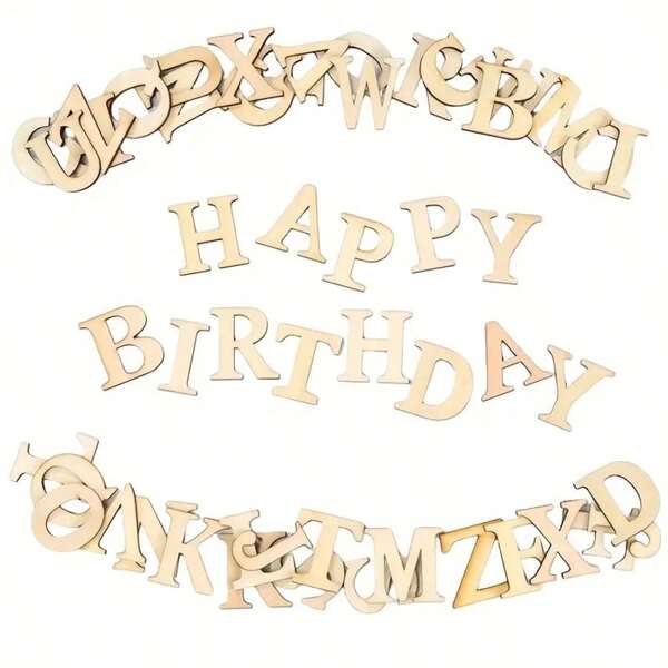 10 piezas/paquete Letras del alfabeto inglés de madera de 3 cm, manualidades de pintura y graffiti hechas a mano, accesorios de decoración de pared del hogar, props de fotografía, decoración del hogar para bodas, fiestas y festivales