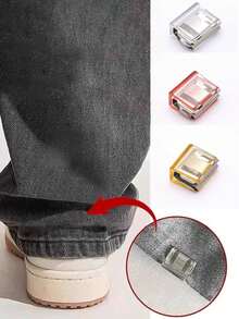 2/4pcs Denim Hem Clips, Chest Protector Tool, Buttonless Adjustable Pants Clips, Pants Length Adjuster - Multicolor - View 1