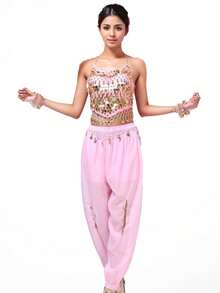 2 Pieces Dance Costume Adult Female Belly Dance Performance Costume National Stage Performance Costume Suit