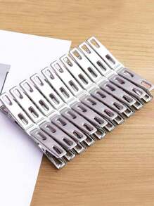 20/40pcs Stainless Steel & Wooden Clothespins, Drying Clips For Hanging Clothes, Bedding, Windy Drying Clip