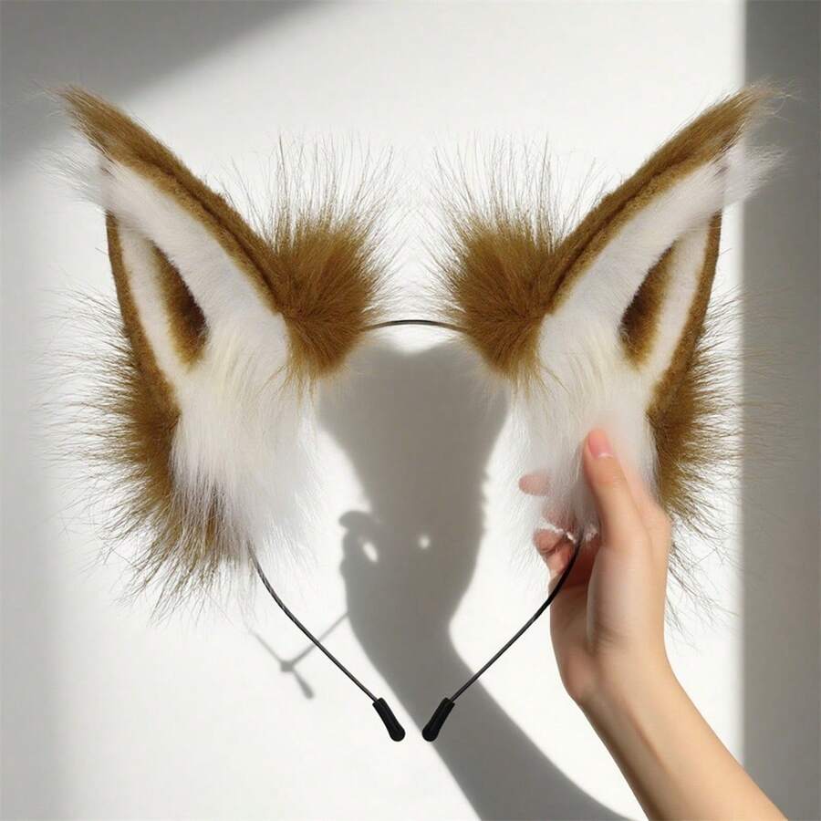 Halloween Fox Ears Headband Fake Fur Fox Costume Hair Accessories For ...