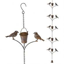 Rain Chain Set, Windmill Rain Chain For Gutters,Copper Rain Chain Cups To Replace Gutter Downspout, Divert Water