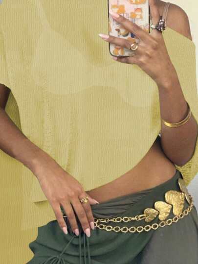 Top poncho casual de malha solta feminino, adequado para férias