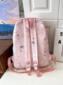 1 Stück süßer Cartoon Kinderrucksack Kindergarten Schüler Schultasche Spielzeug Rucksack vielseitig leicht tragbar mit Reißverschluss verstellbarem Gurt für täglichen Quadratischen Rucksack für Reisen Urlaub Outdoor Einkaufen Geburtstag Schulen, Geschenk für Ihre Tochter Geburtstagsgeschenke, einfarbig Nylon Cartoon Farbe Liebe Graffiti Muster, neues Design, modische lässige Tasche für Schülerin, Beste Freundin, junge Kinder Reisezubehör