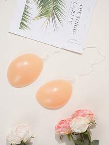 1pc Women's Backless Sticky Lift Bra, Silicone Adhesive Bra With Invisible Straps, Suitable For Wedding Dresses, Formal Gowns, Cold Shoulder, Backless, Spaghetti Strap, Tight Dresses, Sheer Tops, Spaghetti Strap Outfits, Bridal Shower, Travel, Party, Cocktail, Wedding, Formal Dinner, Charity Event, Graduation, Date Night, Brunch, Music Festival - Apricot - View 3