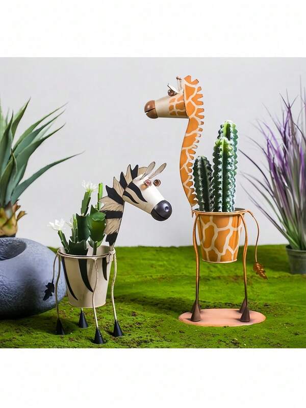 1 Stück kreative Eisen Tier Standplanter, süßer Tier-förmiger Blumentopf, amerikanischer Retro-Stil Balkon Außengarten Vase Dekoration, Blumengeschäft Schaufenster Dekorationsvase, Heim Balkon Vase Dekoration, Wohnzimmer Dekorationsvase, Tischdekoration, Blumengeschäft Vase Dekoration