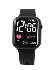 6 件女士时尚方形 LED 数字硅胶表带手表手链套装，适合教师节、感恩节、情人节、学生、毕业典礼、生日、最佳礼物（不含盒子） - 彩色 - 查看 10