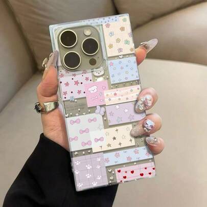 Spliced Bowknot Star Unique  Design Phone Case For IPhone 16 Pro Max, 15/14 PLUS, 13/12 Pro Men Women Transparent Cute Cartoon Personality Creative