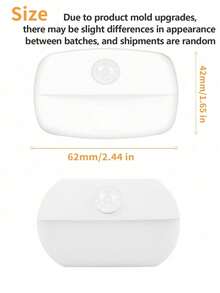 Motion Sensor Indoor LED Night Light, Adhesive, Battery Powered, Suitable For Corridor, Stairs, Bathroom, Wardrobe, Bedroom (AAA Batteries Not Included), 1/2/3 Pcs Set - White - View 6