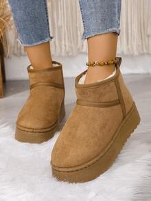 Cute Plush Snow Boots For Women, Thick Sole, Winter New Arrival, Furry Lining, Short Tube, Thick Anti-Slip