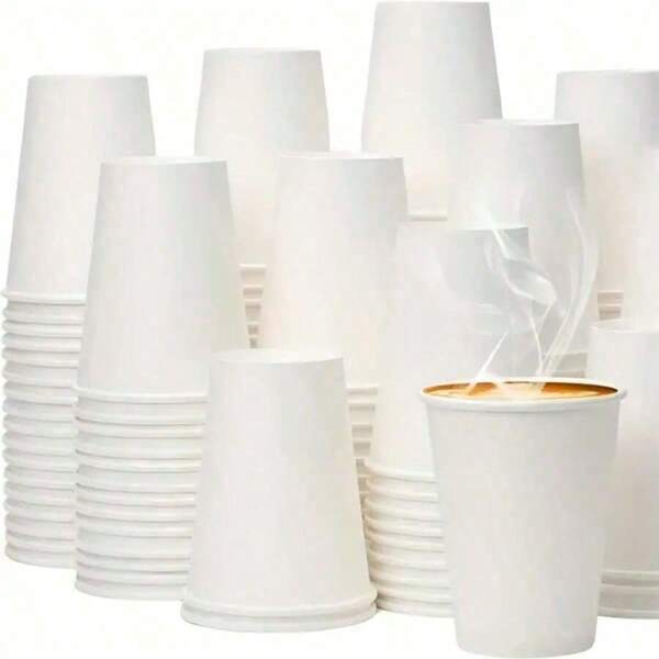 20/50 Stücke Papierbecher Großpackung 200ml weiße Papierbecher, Kaffeebecher für heiße und kalte Getränke, Espressobecher, Getränkebecher für Partys, Cafés und Unternehmen