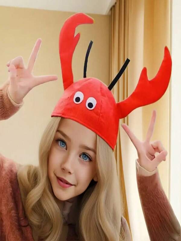 1pc Cute Crab And Lobster Themed Headdress Cute Headdress Hat Batteries Required - Perfect For Women's Fashion Funny Hat Holiday Party Decoration