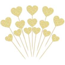 15/30 件闪光心形纸杯蛋糕装饰甜蜜爱情主题心形蛋糕挑选装饰婚礼订婚新娘送礼会生日情人节派对装饰