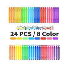 24 Pezzi, 8 Colori Mini Bacchette Bolle, Regali per Feste, Regali di Compleanno, Premi per Classe, Riempitivi per Sacchetti Regalo