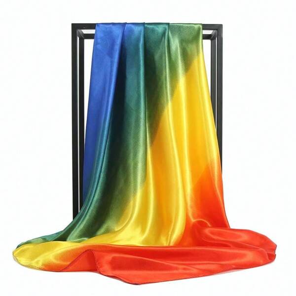 1pc Women's Satin Ombre Scarf, Versatile Fashion Headscarf