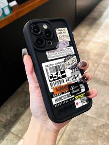 1pc Barcode & Tag Icon Thick Anti-Drop Phone Case Compatible With Apple 11 12 13 14 11 Pro Max 12 Pro Max 13 Pro Max 14 Pro Max XR 15 15 Pro 15 Pro Max 16 16 Plus 16 Pro Max, Fashionable