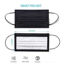 100 Pcs Black Disposable Face Masks - Comfortable 4-Ply Design For Work, School & Daily Commute With Skin-Friendly Ear Loops​​ - Black - View 2