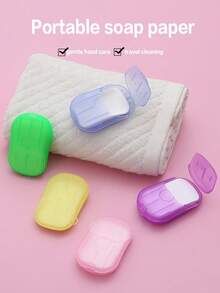 5 Boxes Travel Disposable Soap Sheets | Portable Hand Soap With Storage Case | Outdoor Camping Hygiene Cleaning | Essential For Travel & Camping | Convenient & Sanitary - Nhiều màu - Xem 7