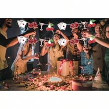 Lucky In Love Garland Banner For Lucky In Love Bachelorette Decorations, Western Bachelorette Party Decoration, Casino Cherry Vegas Bachelorette Party Decor, Las Vegas Shower, Poker Party Decor GL - Red - View 4