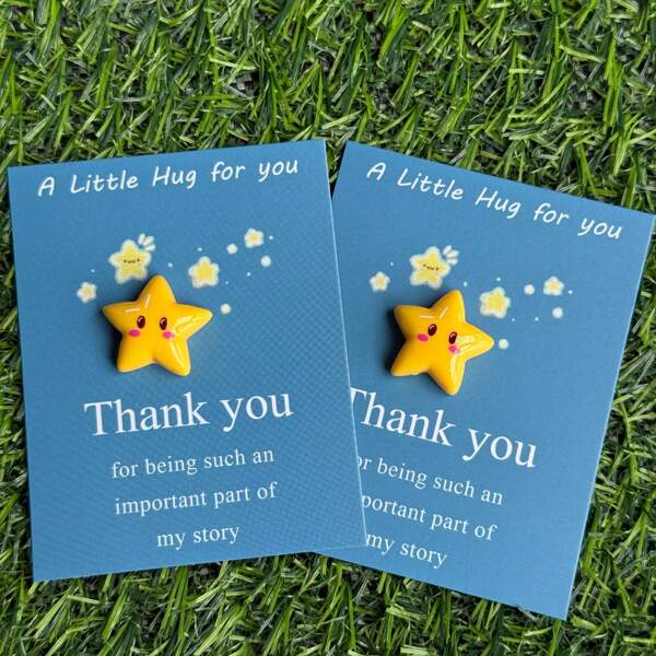 5 Pcs Give You A Small Pocket Hug Cards Resin Star "Thank You For Being Such An Important Part Of My Life" Thanksgiving,New Year,Valentine's Day Gift For Teachers, Friends And Family