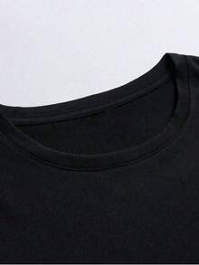 Boys & Teenagers' Fashion Red Sun & Cloud Dragon Print Round Neck Short Sleeve T-Shirt, Casual Everyday & Outdoor Wear - Black - View 4