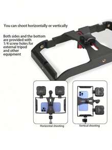 1 Stück 3-Kaltschuh vielseitiger Handstabilisator mit Mikrofonhalterung, ABS-Material, mehrere 1/4"-Erweiterungsanschlüsse für Livestreaming und Fotografie, kompatibel mit iPhone Android Smartphone für Sommerurlaub, Reisevlog, Outdoor-Aktivitäten, Livestreaming, stabilisierter Vlogging-Gimbal-Stabilisator, Telefon-Stabilisator, Kamera-Stabilisator