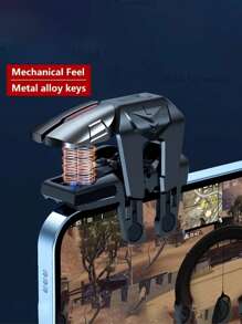 手机游戏手柄，手机游戏扳机，射击键控制器配件（不含电池），适用于手机玩家提升射击精度，提供更佳游戏体验，六指手机游戏扳机瞄准射击 L1 R1 ABS 按键，适用于安卓 iOS 通用游戏手柄摇杆