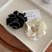 新款女士大号编织发带。搭配发带或发绳，打造高端优雅的缎面质感发髻。女士头饰。马尾辫夹、发圈、发带、发圈、发绳、发饰 - 彩色 - 查看 6