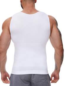 Slimming Mens Tummy Control Tank Top Shapewear Belly Chest Gynecomastia Compression Shirts Vest Girdle Body Shaper Underwear Undershirts - trắng - Xem 10
