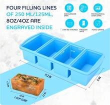 Silicone Freezer Trays With Lid,1-Cup Soup Freezer Container Large Ice Cube Molds With Reinforced Steel Ring Top For Freezing Soup Sauce Broth Leftovers Oven Dishwasher -Safe(2-Pack),9830791 - 芥末黃 - 查看 7