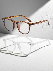 1 Pc ,2pcs.Classic Square Frame Clear Lens Glasses Minimalist Fashion Decorative Glasses Computer Spectacles For Women Men