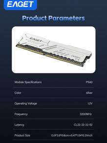 DDR4 RAM EAGET PS40 Series DDR4 RAM 32GB Kit (2x16GB) /16GB Kit (2x8GB), Desktop Memory 3200MHz DDR4 Gaming RAM Intel AMD Desktop Computer Memory