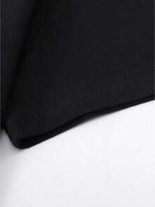 "Y2K Star " Cotton Short-Sleeved T-Shirt: "FOSSILS DESIGN" Star Print On The Front, "SPACE TOUR 2024" Cosmic Theme On The Back, Y2K Retro Style, Pure Cotton Material, Explaining Ad Astra's Attitude. - Black - View 8