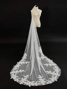 1pc 3 Meters Length Bridal Veil With Metal Comb, Forest Style Wedding Veil For Bride, Suitable For Wedding, Party, Halloween, Valentine's Day Gift Fall Clothes For Women