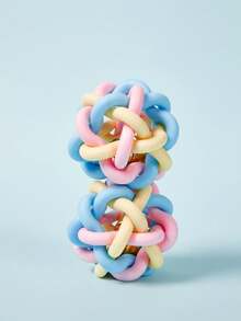 PETSIN 1pc Pet Braided Bell Ball Toy, Suitable For Cats And Dogs, For Pet Entertaining, Chasing And Grinding Teeth - Multicolor - View 3