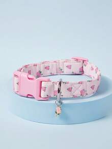 PETSIN 1 chiếc Vòng cổ cho chó dễ thương có mặt dây chuyền hình hoa, Vòng cổ in hoa mềm mại thoải mái có thể điều chỉnh phù hợp với chó nhỏ, vừa, lớn, màu hồng - Hồng - Xem 1