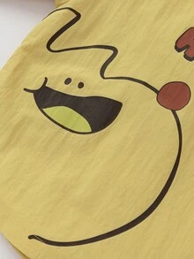 Balabala Kids Plaid Dog Print Jacket Fall 2025 – Soft Fleece Outerwear By BalaOne - Light Yellow - View 8