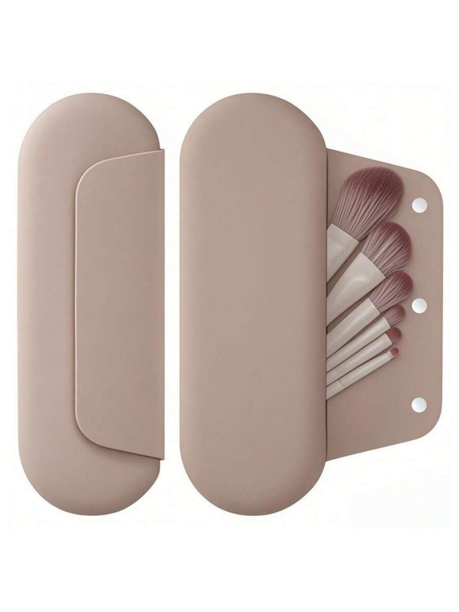 Silikonowy uchwyt na pędzle do makijażu, kosmetyczka podróżna: miękki, przenośny uchwyt na pędzle do makijażu z ulepszonym magnetycznym zamknięciem zapobiegającym wypadaniu, duży pokrowiec na pędzle do makijażu podróżny