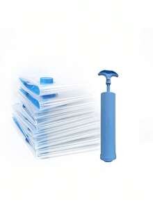 4 件套真空压缩袋，节省空间的储物袋，适用于衣物、床垫、毛毯、羽绒被、枕头、毯子、旅行和搬家 - 無色 - 查看 1