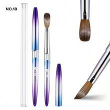 1支装镀铬美甲刷套装 - 蓝紫色炫彩金属手柄，尼龙刷毛（#10/12/14/16）| 丙烯酸凝胶延长刷 | 专业美甲工具，适用于沙龙和家庭DIY - 彩色 - 查看 13
